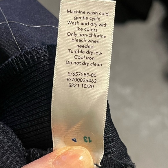 Athleta Brooklyn Textured Ankle Pant Navy Blue Windowpane 12 - Picture 9 of 9